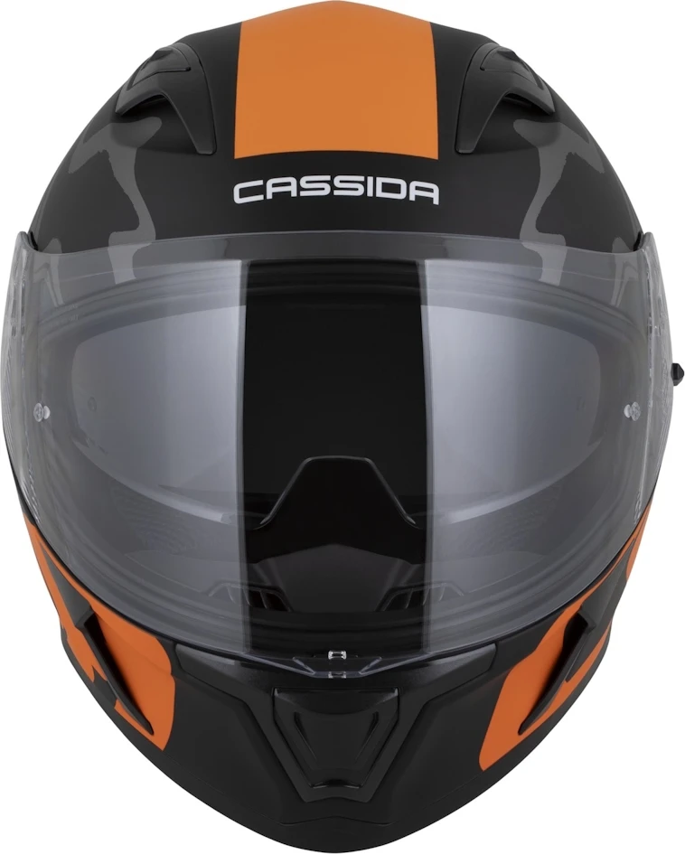 Motociklo šalmas Cassida Orbit Multivers matinė juoda/oranžinė/pilka/balta