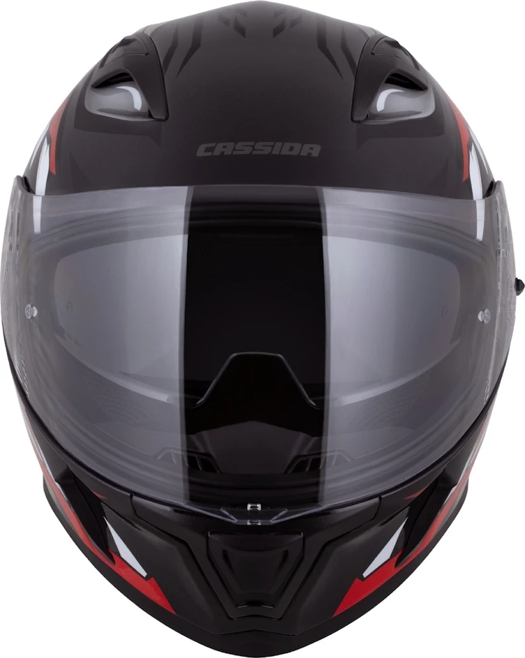 Motociklo šalmas Cassida Orbit StriX raudonas/pilkas/baltas/juodas