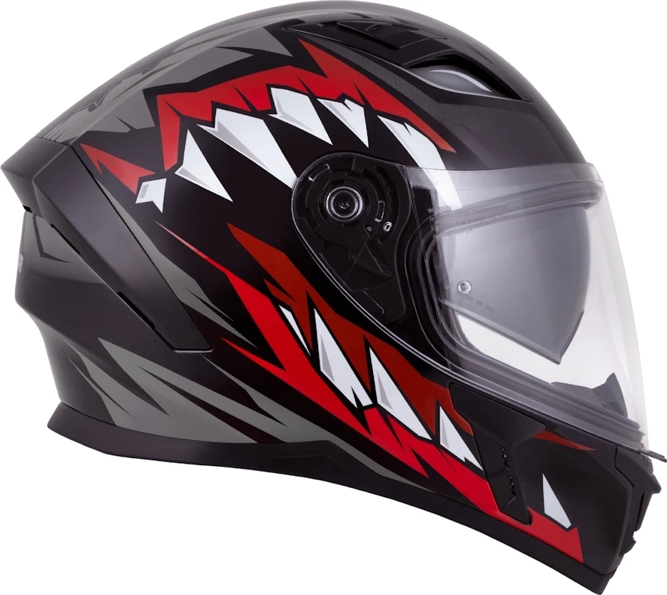Motociklo šalmas Cassida Orbit StriX raudonas/pilkas/baltas/juodas
