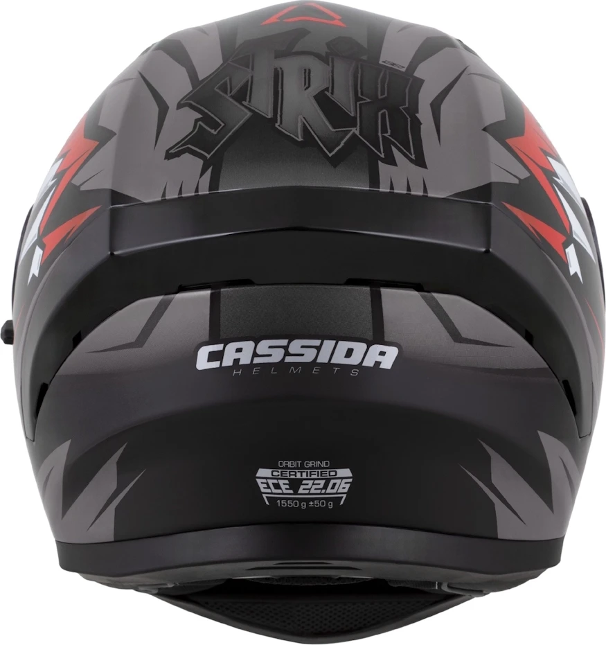 Motociklo šalmas Cassida Orbit StriX raudonas/pilkas/baltas/juodas