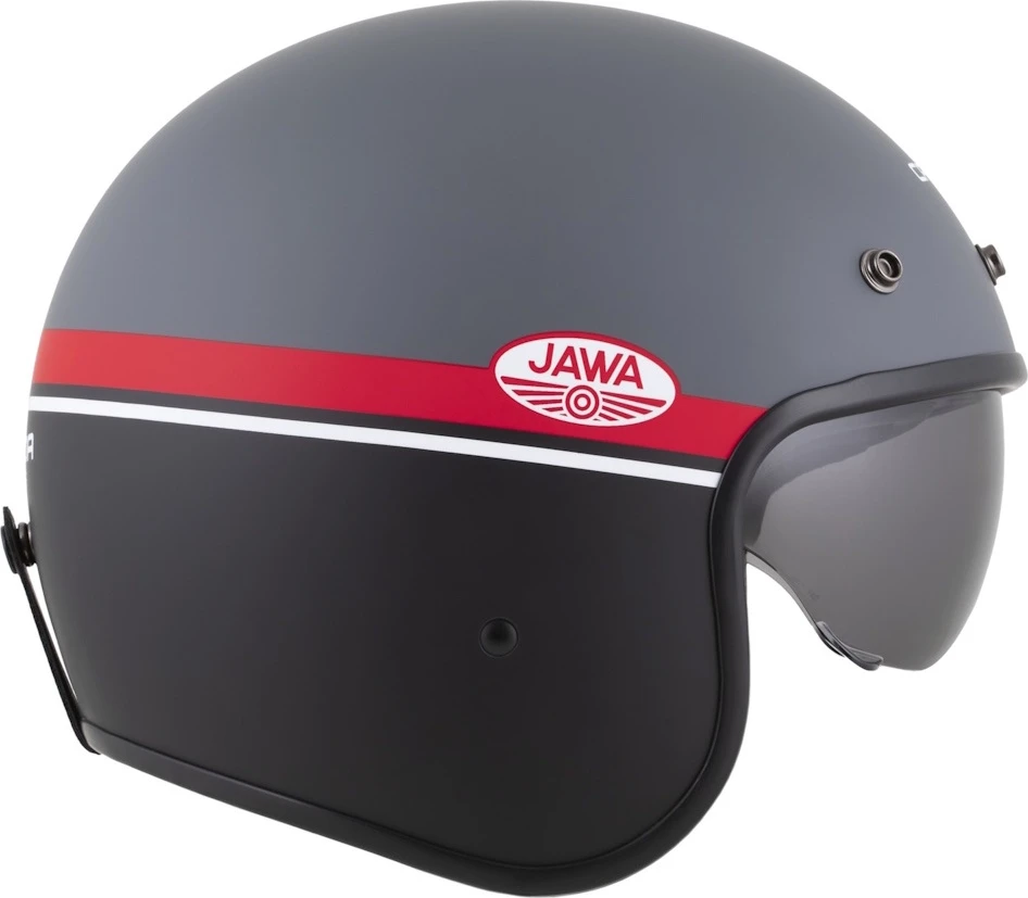 Motociklo šalmas Cassida Oxygen Jawa OHC 2.0 matinis pilkas/raudonas/juodas/baltas