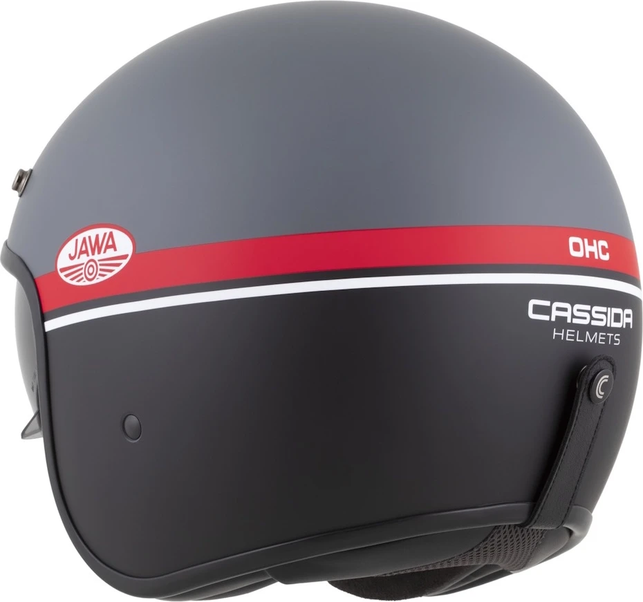Motociklo šalmas Cassida Oxygen Jawa OHC 2.0 matinis pilkas/raudonas/juodas/baltas