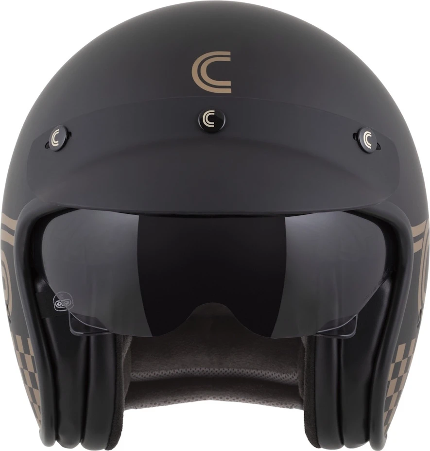Motociklo šalmas Cassida Oxygen Rondo 2.0 matinis juodas/auksinis