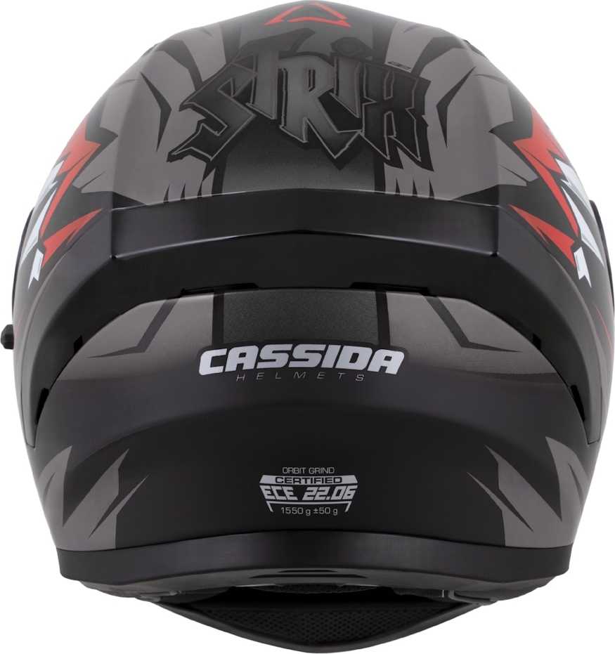 Motociklo šalmas Cassida Orbit StriX raudonas/pilkas/baltas/juodas