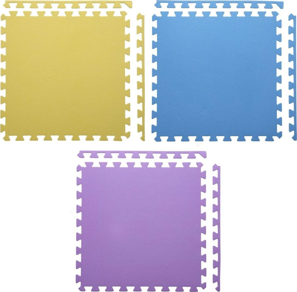 Sudedamas kilimėlis treniruotėms One Fitness MP10 geltonas-mėlynas-purpurinis, 60x60x1.0cm (9 dalių)