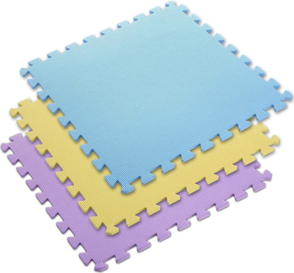 Sudedamas kilimėlis treniruotėms One Fitness MP10 geltonas-mėlynas-purpurinis, 60x60x1.0cm (9 dalių)