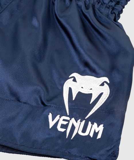 Muay Thai šortai Venum Classic – tamsiai mėlyni/balti
