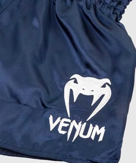 Muay Thai šortai Venum Classic - Navy Mėlyna/Baltas