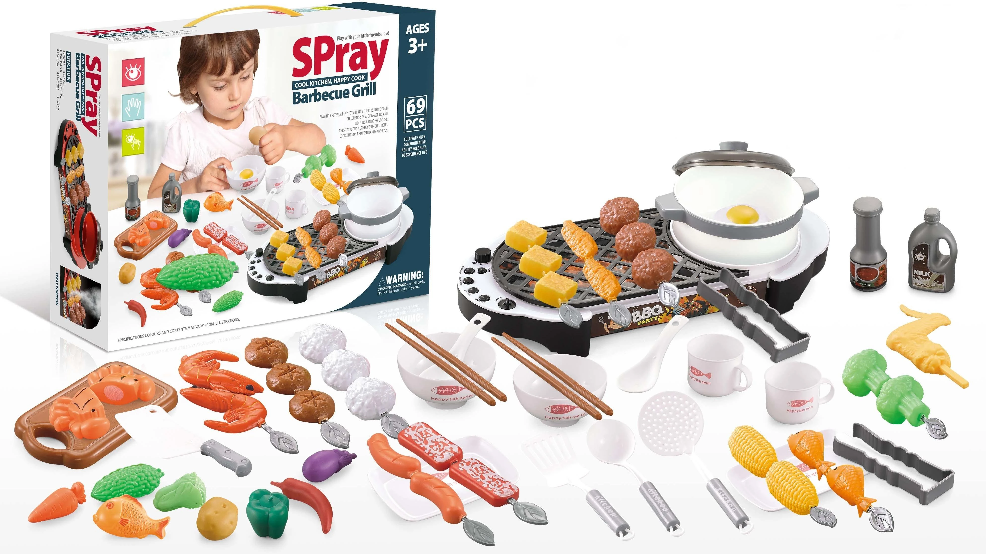 Multistore Mini grilis EcoToys su virtuvės aksesuarais