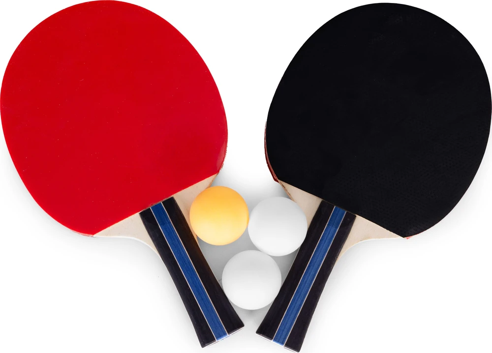Ecotoys Stalo teniso rinkinys: 2 raketės + 3 kamuoliukai