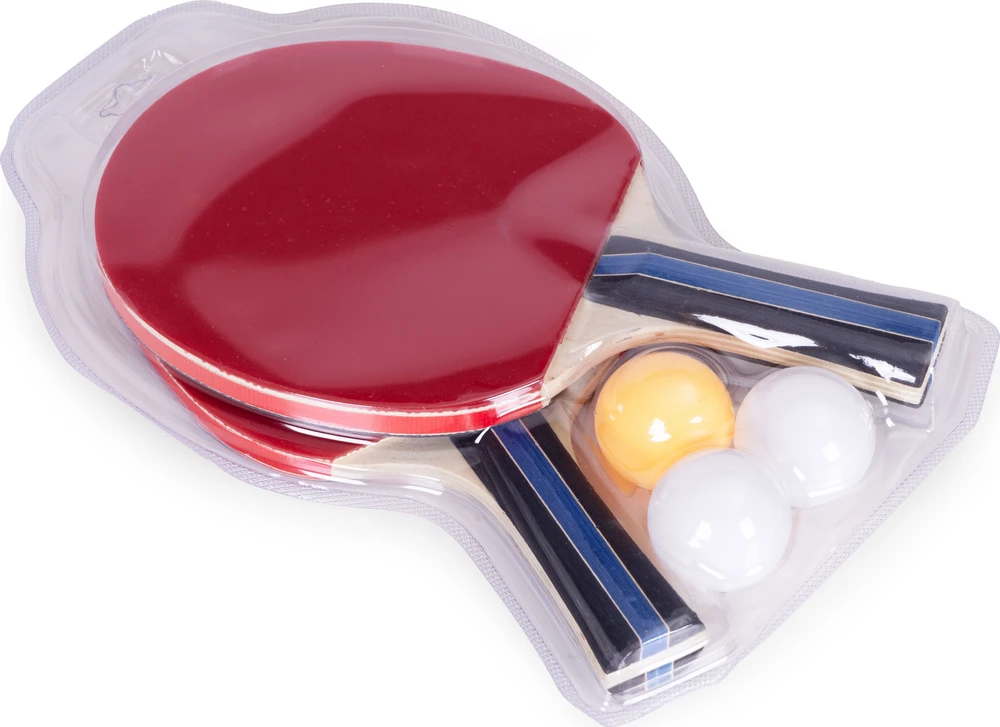 Ecotoys Stalo teniso rinkinys: 2 raketės + 3 kamuoliukai