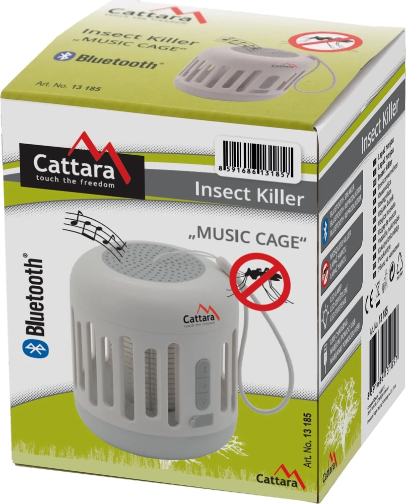Muzikos grotuvas, žibintuvėlis + UV vabzdžių gaudyklė Cattara