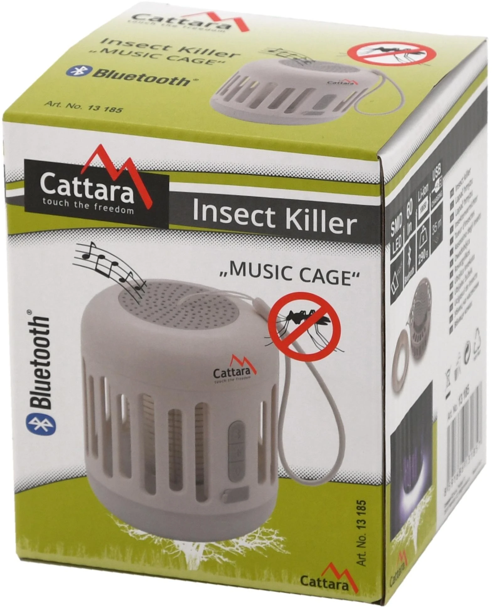 Muzikos grotuvas, žibintuvėlis + UV vabzdžių gaudyklė Cattara