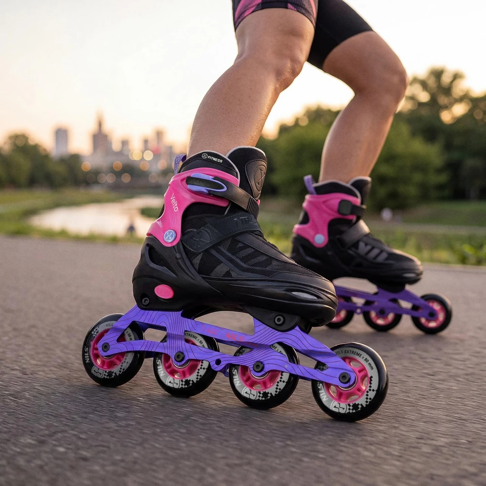 Riedučiai Nils Extreme NA684 rožiniai, dydis M (35-38)