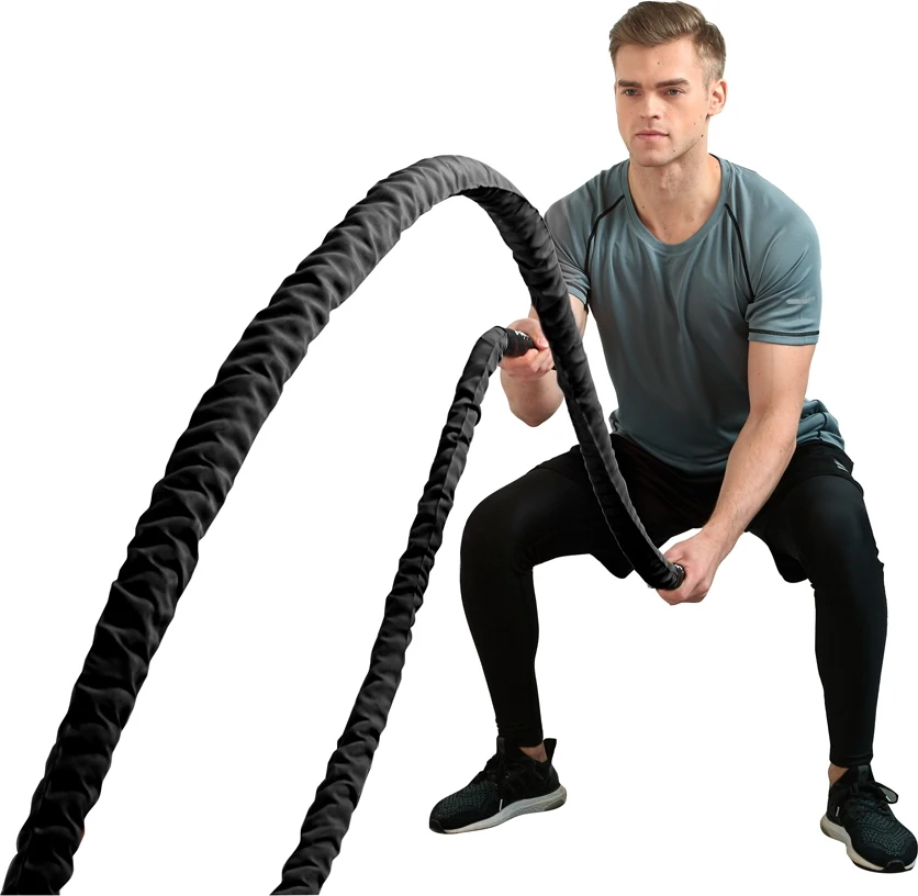 Natūrali jėgos-kovos virvė iš sizalio inSPORTline Waverope Base 15m 40mm 9,6kg