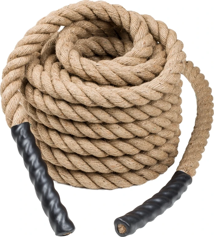 Natūrali jėgos-kovos virvė iš sizalio inSPORTline Waverope Base 15m 40mm 9,6kg