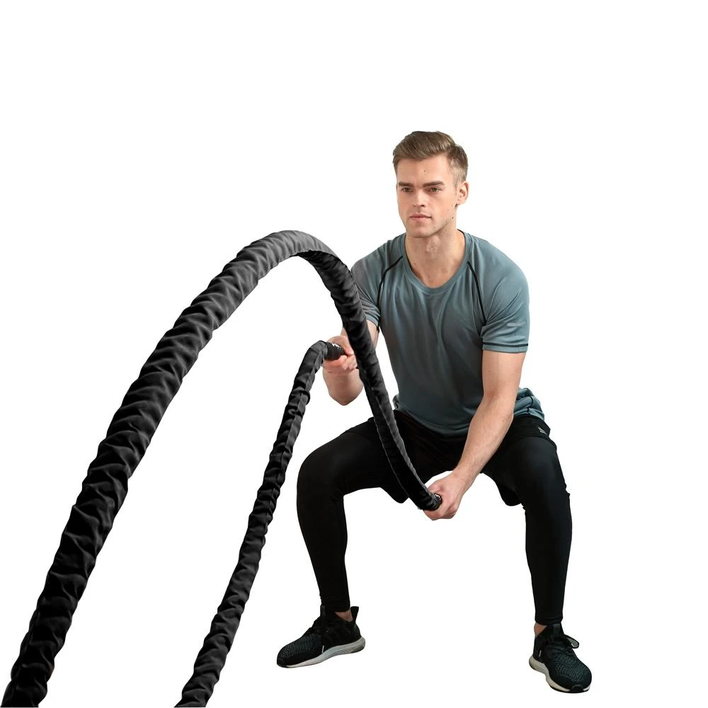 Natūrali jėgos-kovos virvė iš sizalio inSPORTline Waverope Base 15m 40mm 9,6kg