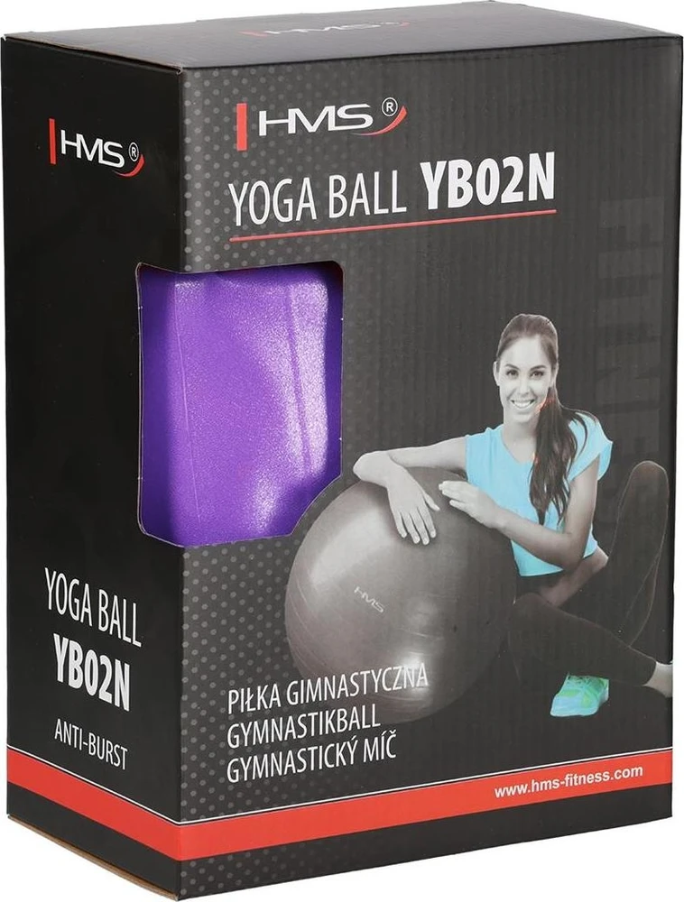 Naujas violetinis gimnastikos kamuolys HMS YB02, 65 cm