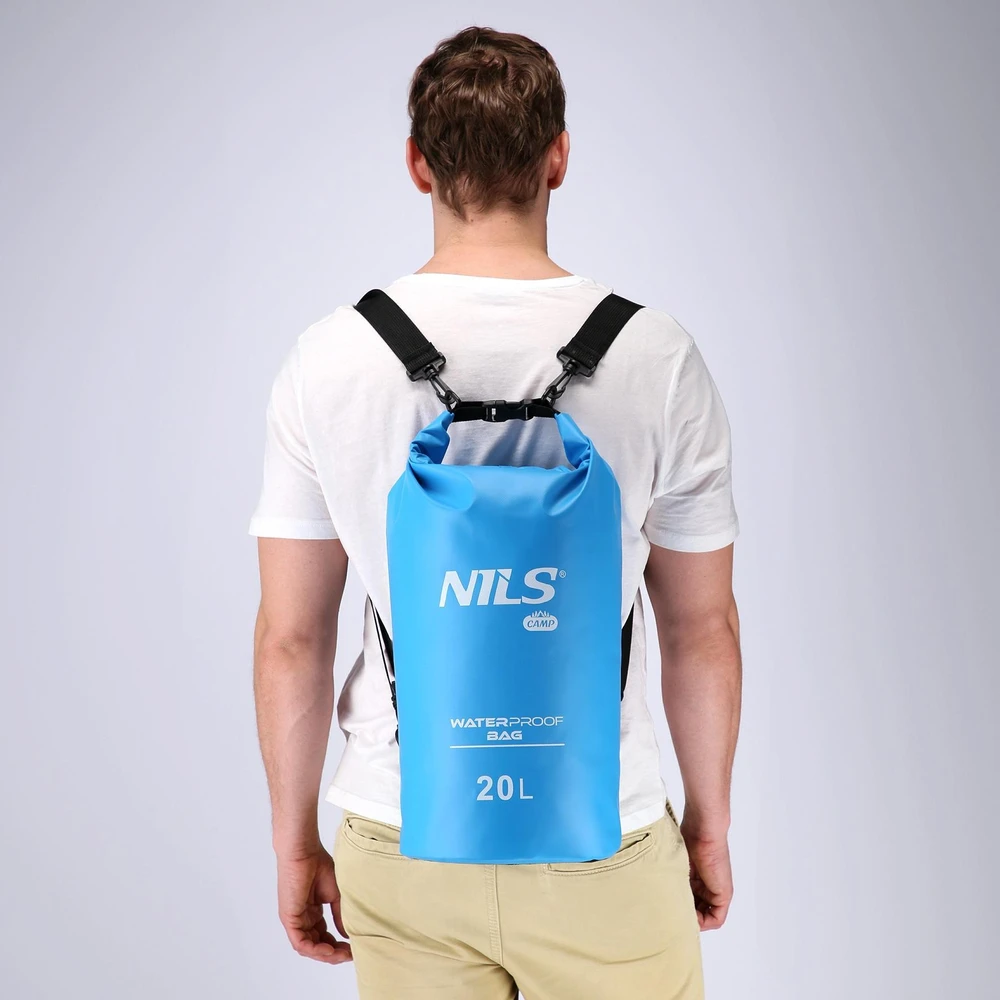 Vandeniui atsparus krepšys Nils Camp NC1703, 20 l, ryškiai mėlynas