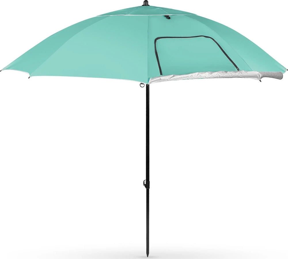 NC17114 paplūdimio skėtis ir užuovėja 2in1 XXL 240 cm žalia NILS