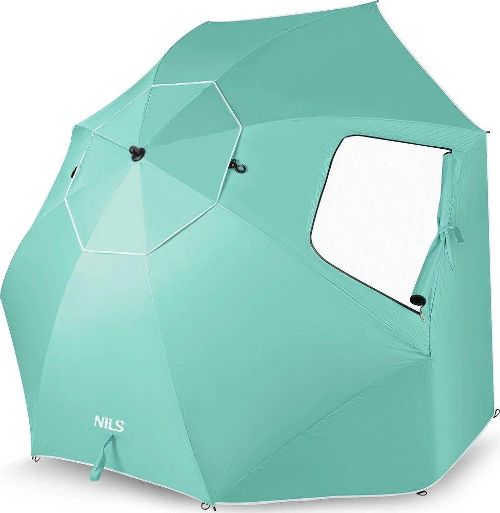 NC17114 paplūdimio skėtis ir užuovėja 2in1 XXL 240 cm žalia NILS
