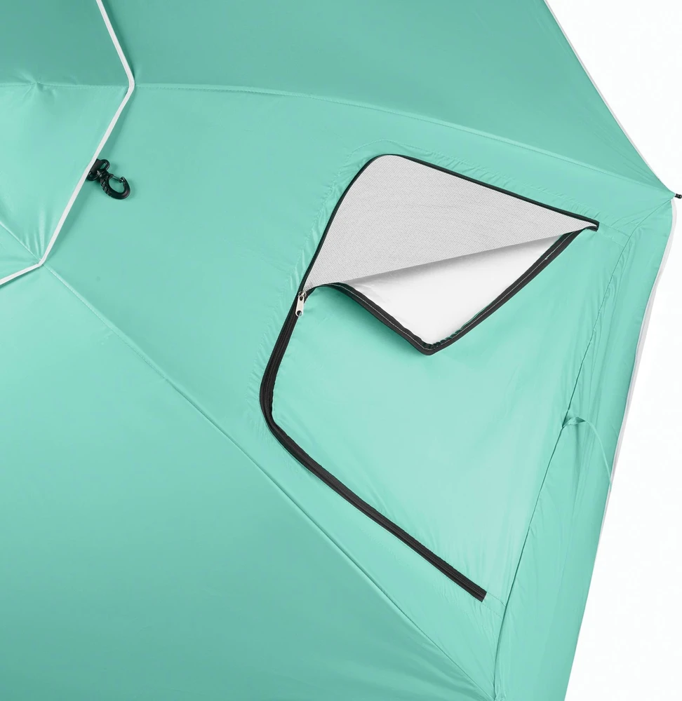 NC17114 paplūdimio skėtis ir užuovėja 2in1 XXL 240 cm žalia NILS