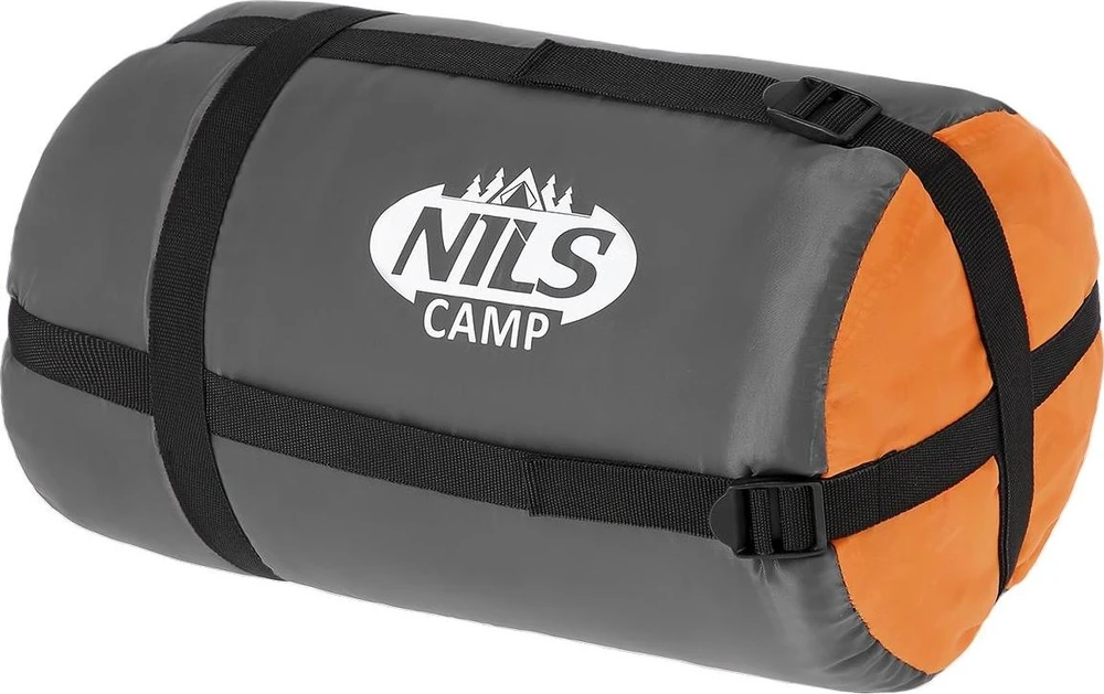 Miegmaišis Nils Camp NC2008 juodas-oranžinis, L dydis