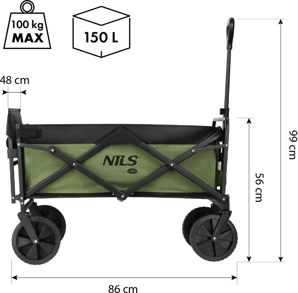 Nils Extreme NC2602 Žalias TROLLEY 150L NILS CAMP