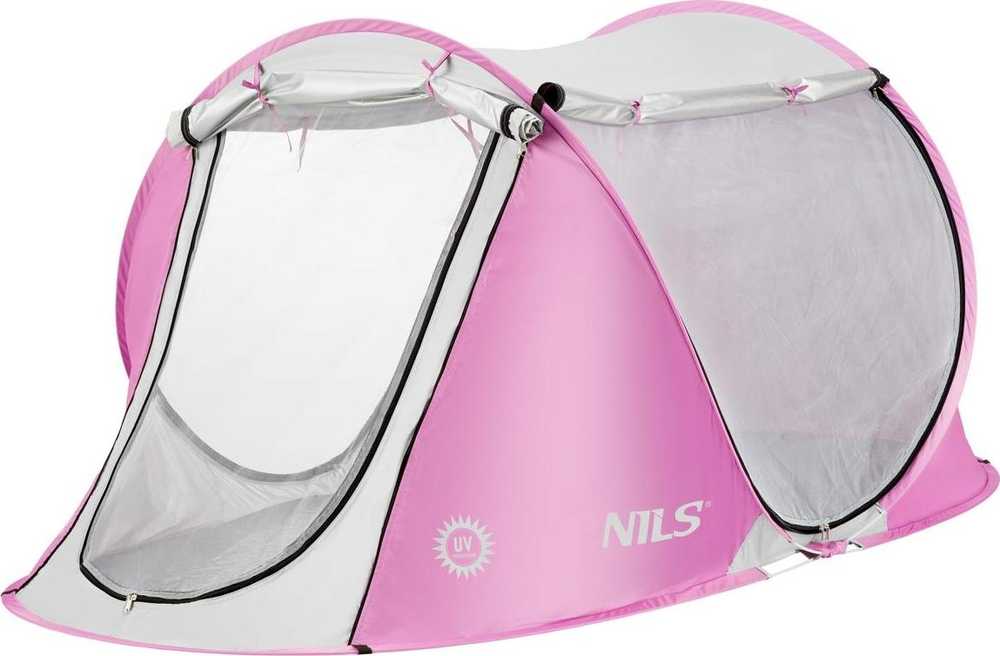 Nils Camp NC3043 ROŽINĖ IŠŠOKANTI PAPLŪDIMIO PALAPINĖ NILS