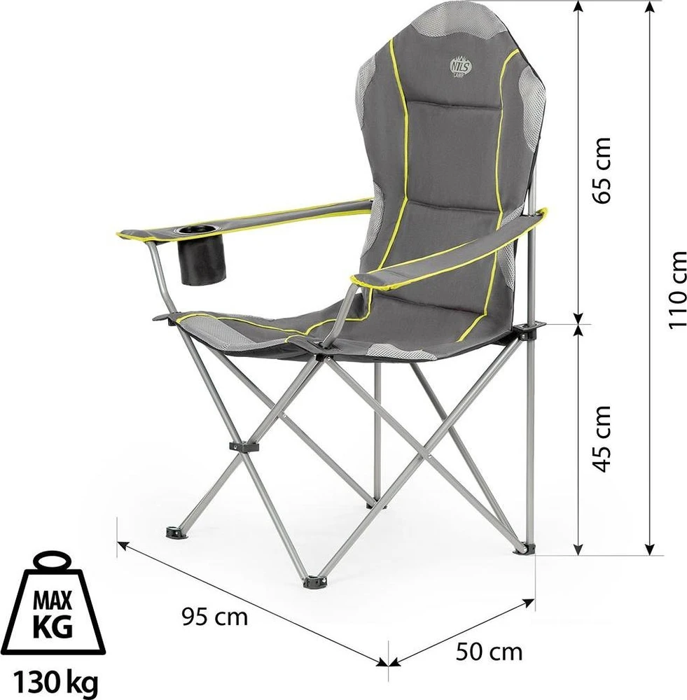 Stovyklavimo kėdė Nils Camp NC3080 pilka-šviesiai žalia