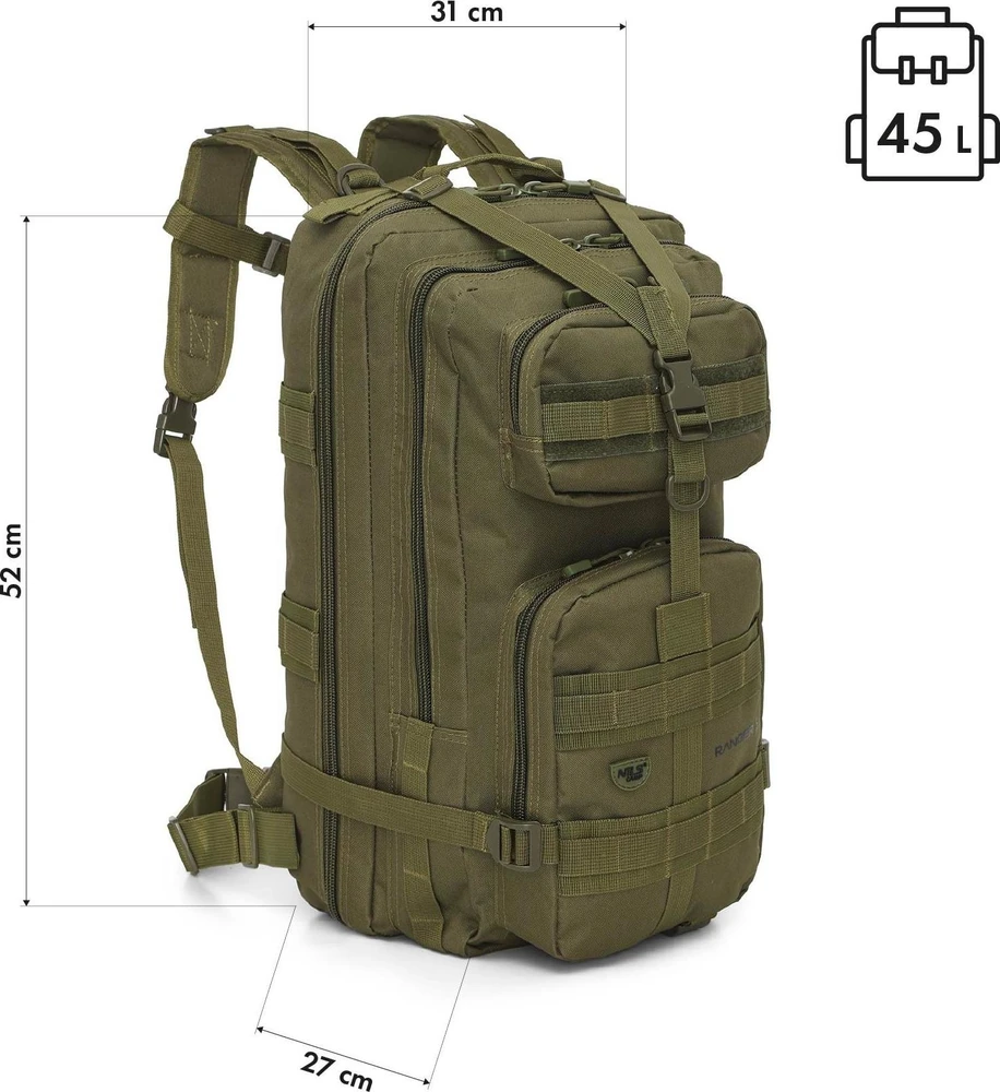 NC3902 Ranger taktinė kuprinė, žalia, 45 l, NILS Camp