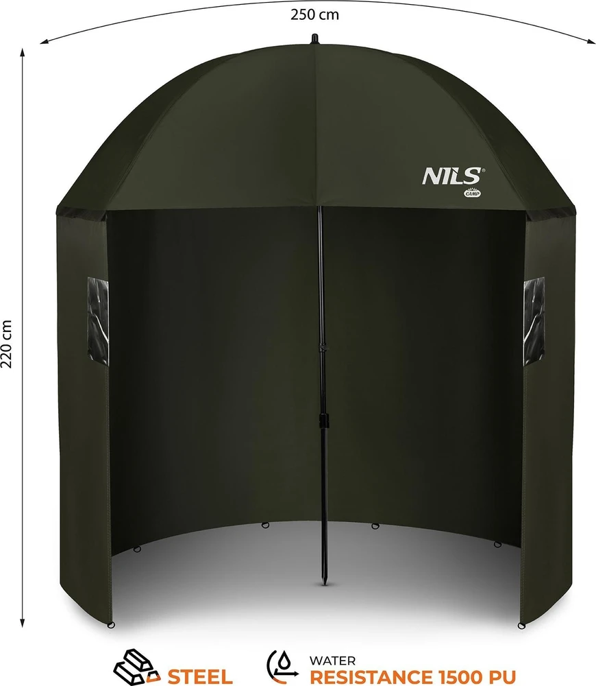 Žvejybinis skėtis su šonine sienele NILS CAMP NC4702
