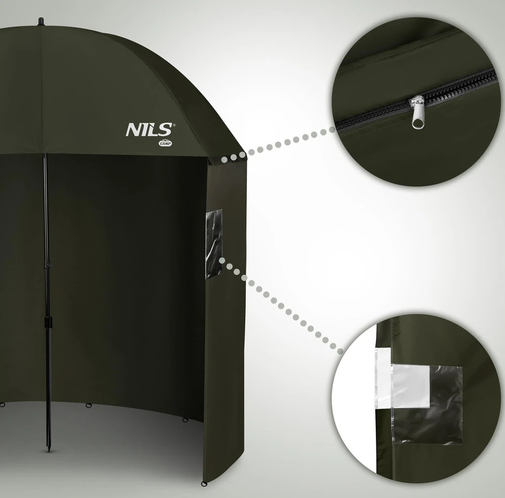 Žvejybinis skėtis su šonine sienele NILS CAMP NC4702