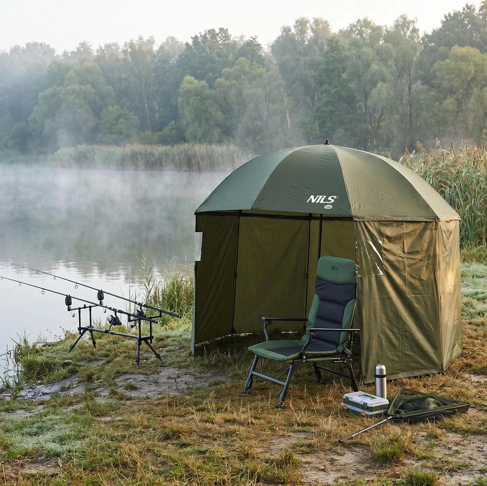 Žvejybinis skėtis su šonine sienele NILS CAMP NC4702