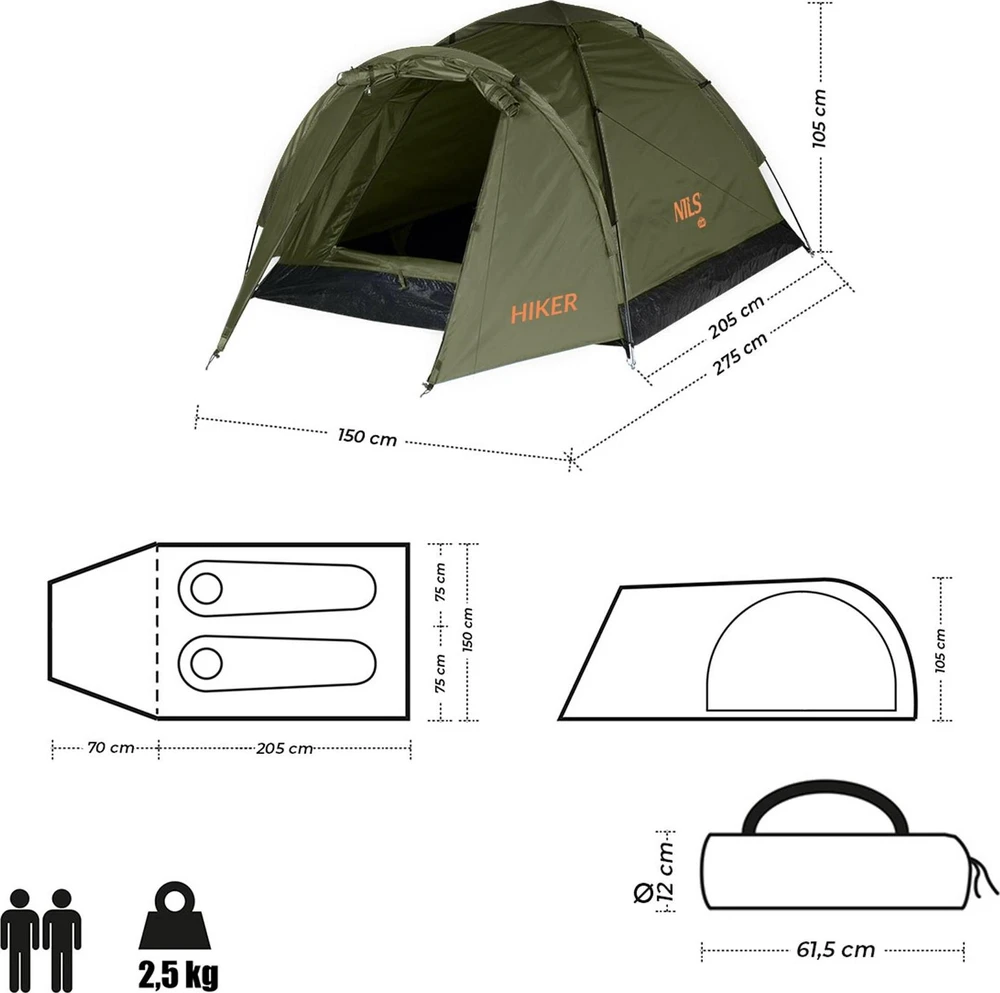 Nils Extreme Stovyklavimo palapinė Nils Camp Hiker NC6010, chaki