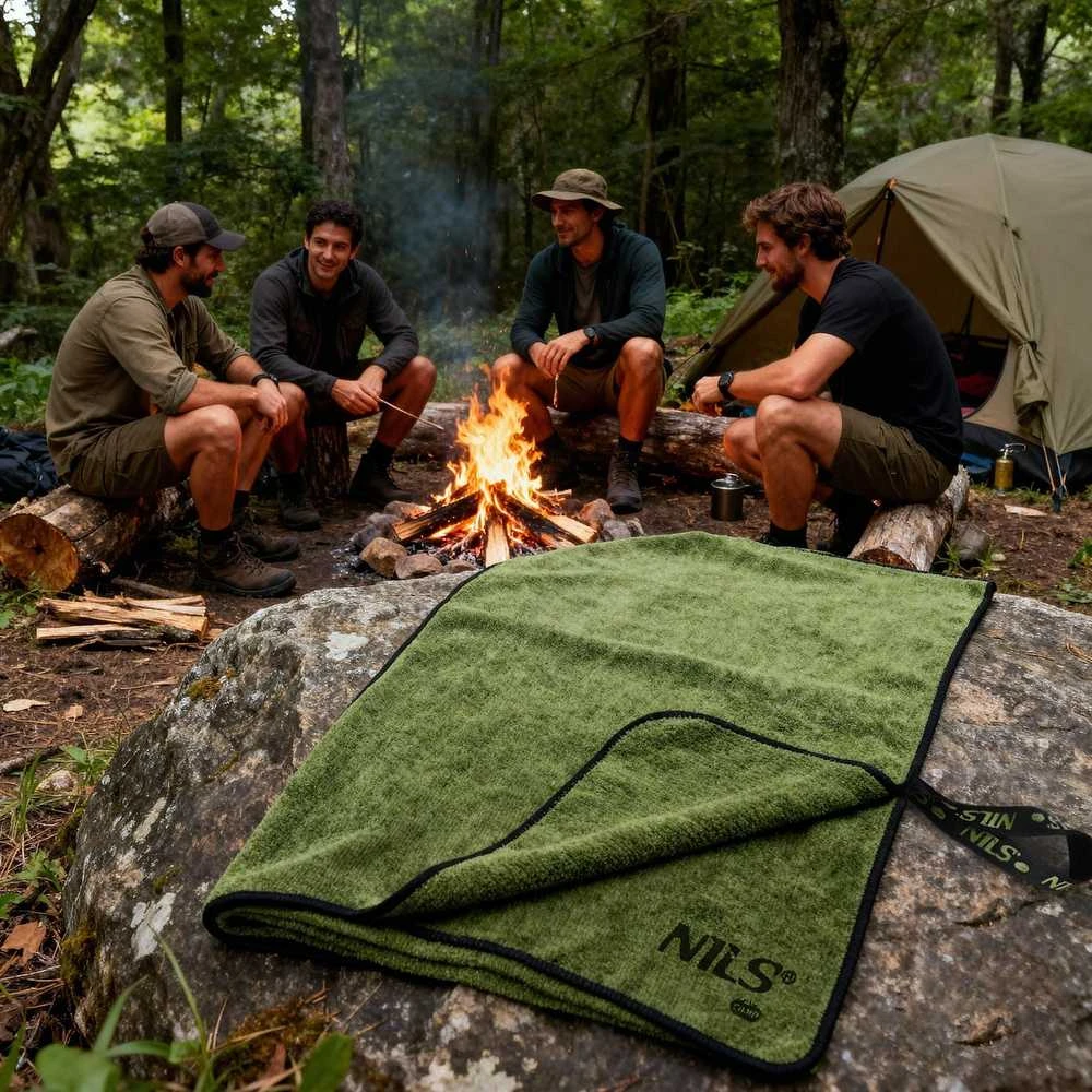 Rankšluostis NCR15 MILITARY KHAKI MICROFIBER TOWEL 120x60 cm Nils Camp
