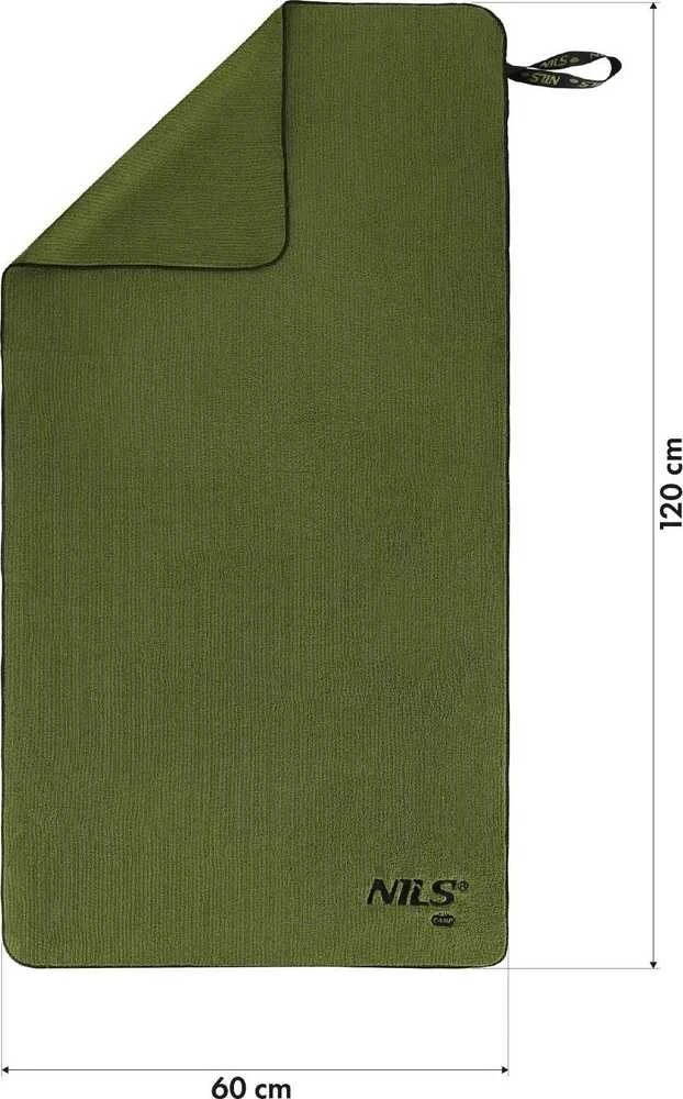 Rankšluostis NCR15 MILITARY KHAKI MICROFIBER TOWEL 120x60 cm Nils Camp