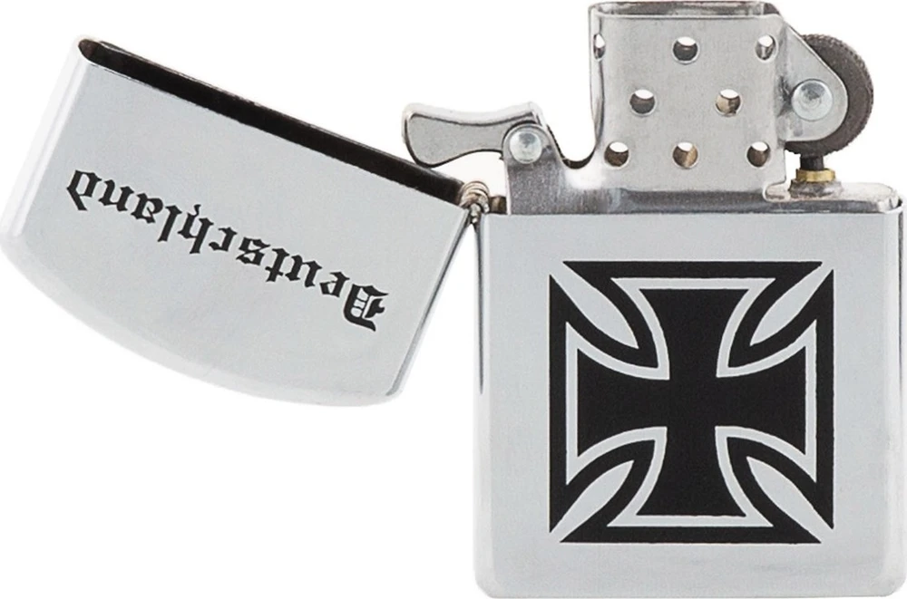 Vėjui atsparus žiebtuvėlis MFH Deutschland - poliruotas chromas, neužpildytas
