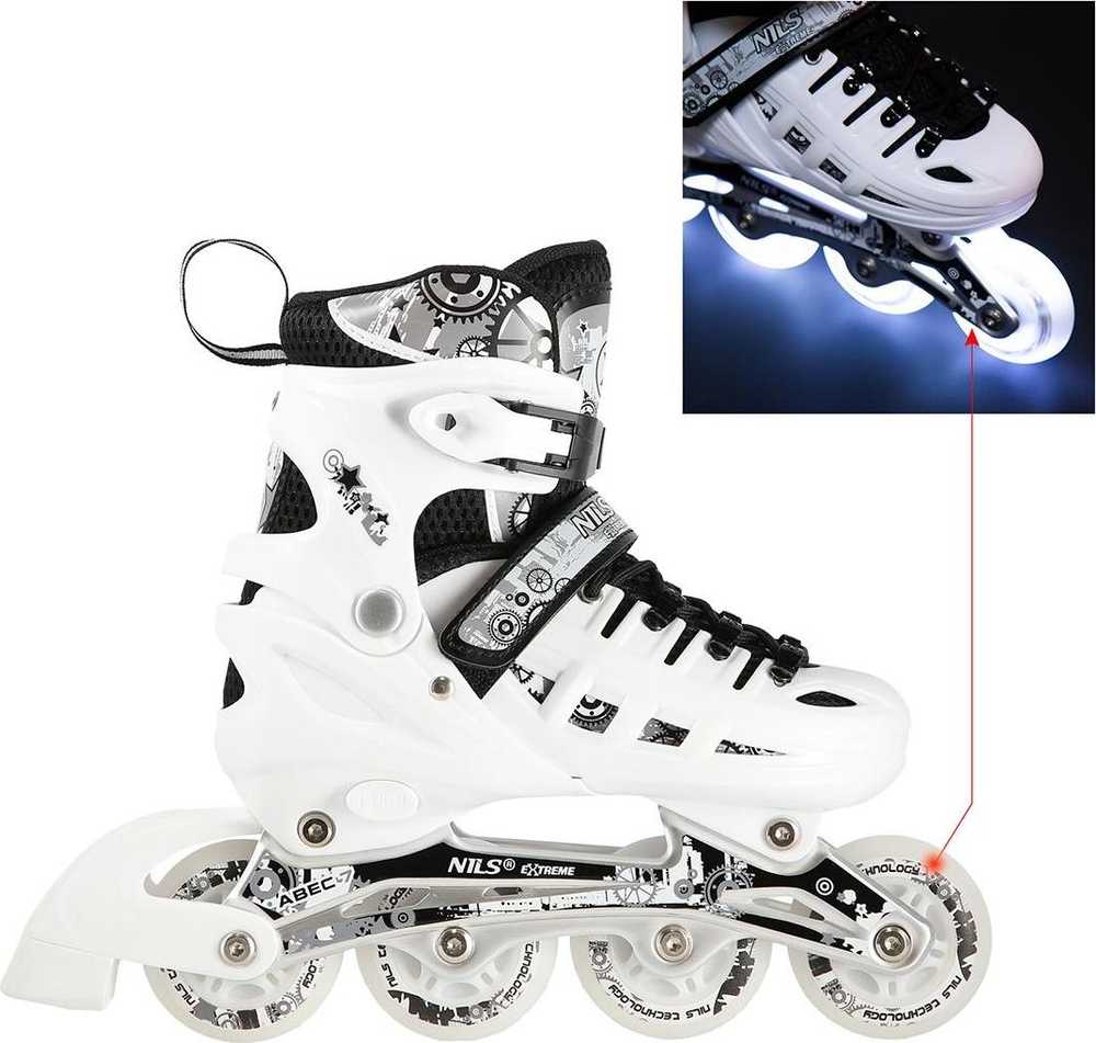 Riedučiai/pačiūžos Nils Extreme NH10905 juodi - PU80 mm/82A (L 39-42)