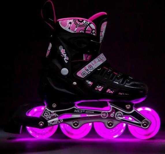 Riedučiai/pačiūžos Nils Extreme NH10905 Led - PU80 mm/82A (L 39-42)