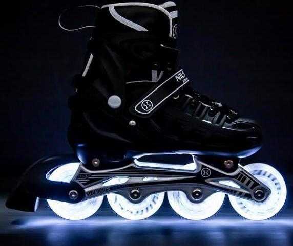 Riedučiai/pačiūžos Nils Extreme NH10905 Led - PU80 mm/82A (L 39-42)