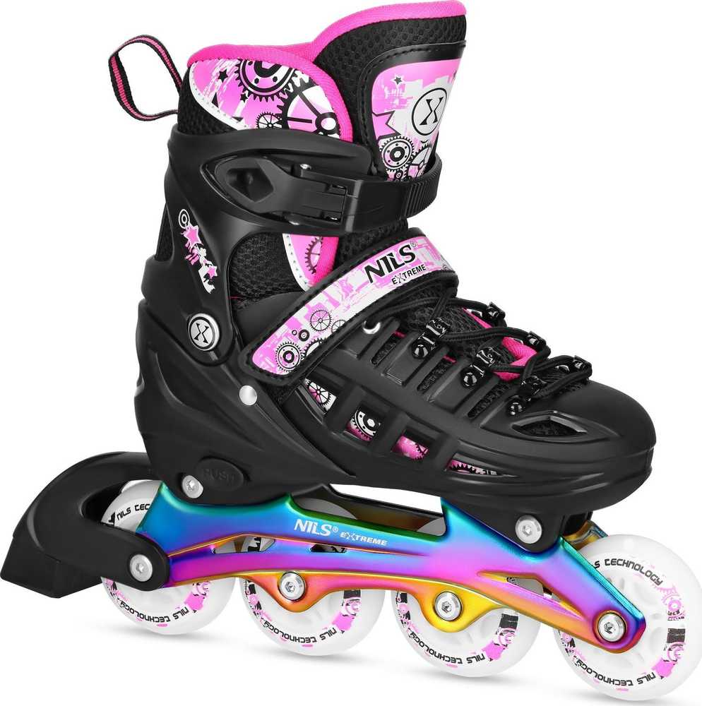 Riedučiai/pačiūžos Nils Extreme NH10905 juodi - PU80 mm/82A (L 39-42)
