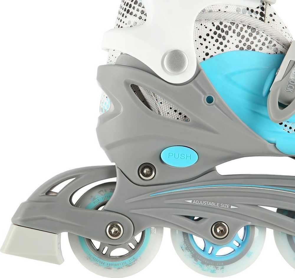 Riedučiai-pačiūžos Nils Extreme NH18331, komplektas 4in1, dydis M(35-38), rožiniai