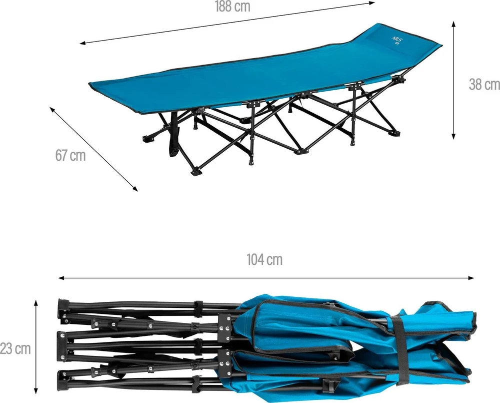 Nils Camp Sudedama stovyklavimo lova NILS NC2701, mėlyna, 188 cm