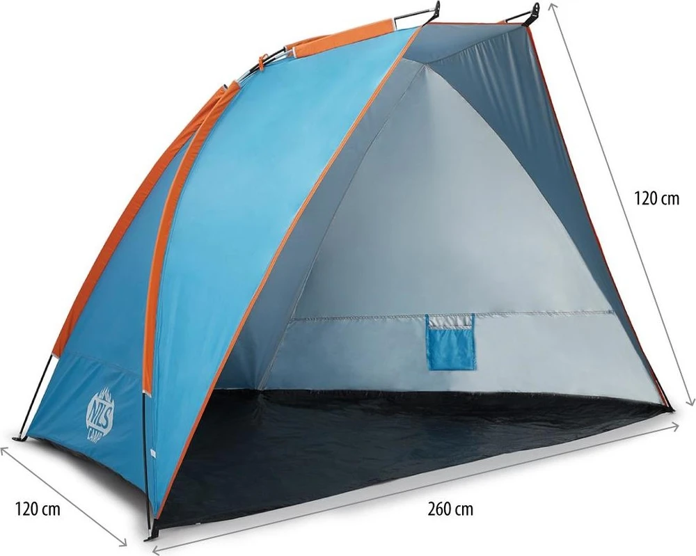 Paplūdimio palapinė Nils Camp NC8030, mėlyna, 260x120x120cm
