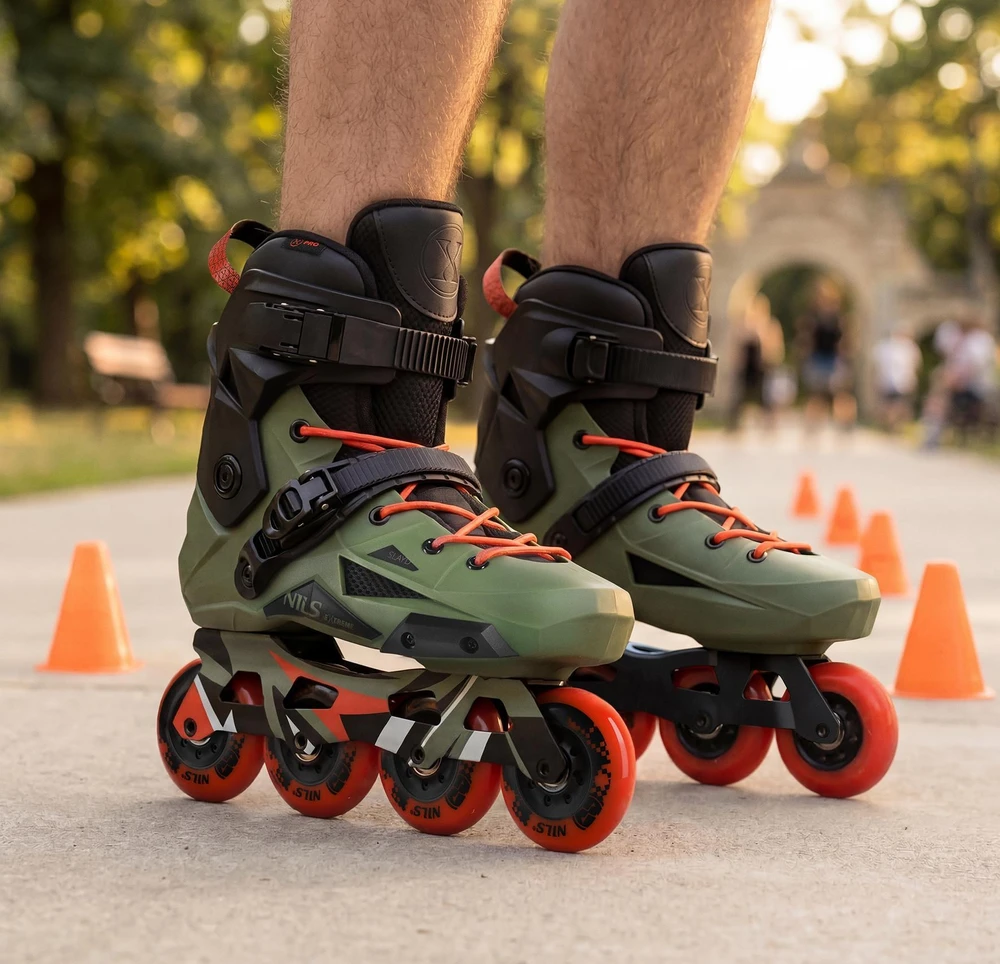 Nils Extreme NA1601 Žalias Slalom riedučiai Slayd