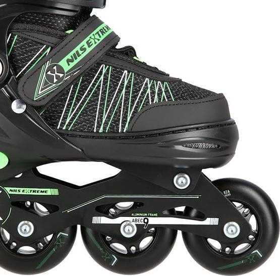Riedučiai/ledo ritulio pačiūžos Nils Extreme NH11912 juodi-rožiniai - PU80 mm/82A (L 39-42)