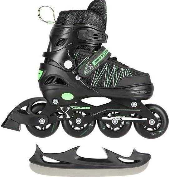 Riedučiai/ledo ritulio pačiūžos Nils Extreme NH11912 juodi-rožiniai - PU80 mm/82A (L 39-42)