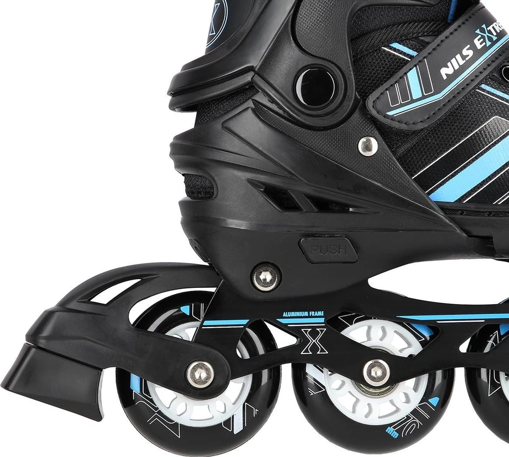 Riedučiai/ledo ritulio pačiūžos Nils Extreme NH18191 2in1 juodi-mėlyni - L(34-38)