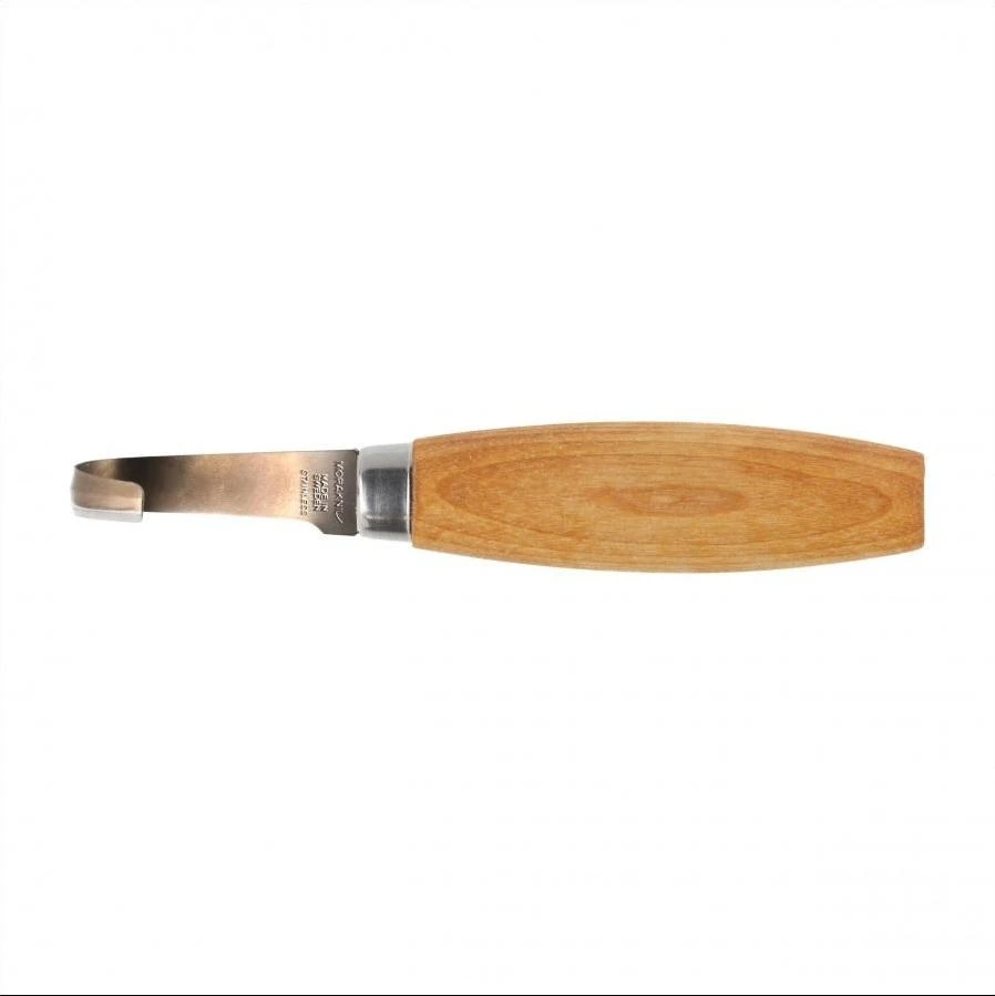 Šaukštų drožinėjimo peilis Morakniv® 164, lenkta geležtė 50x2,5mm. 13mm vidinis skersmuo. Viengubi ašmenys, beržinė rankena.